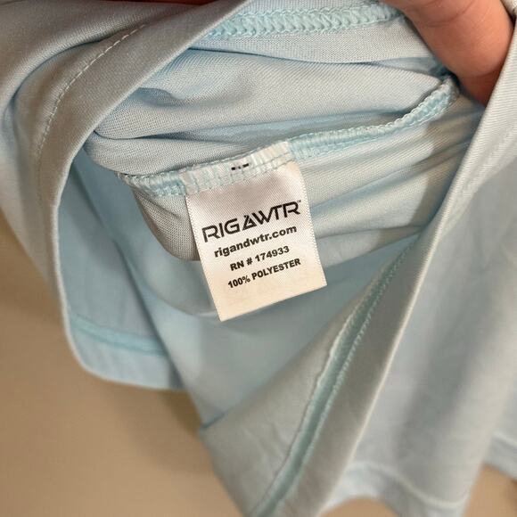 Rig & Water Performance T-Shirt Mens L Blue Fishing Beach Long Sleeve Outdoor - Picture 7 of 7